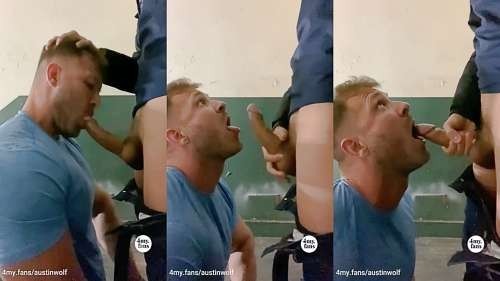 Austin Wolf sucks the cum out of a teen cock